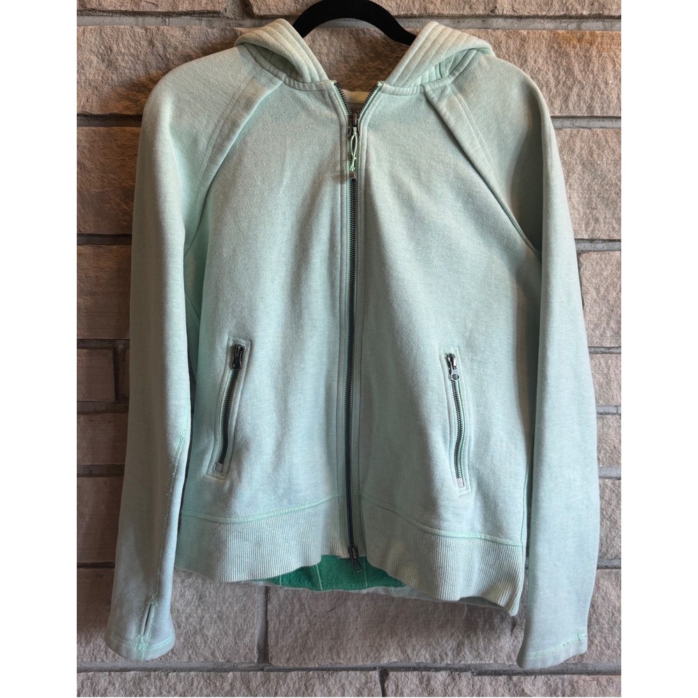 Lululemon Hugged-Waist Cotton Zip Hoodie Mint Green Size 12
